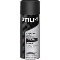 UTILI-T General Purpose Enamel Spray Paint, Black, Flat, 10 oz./283 g, Aerosol Can Meunier Outillage Industriel