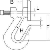 Clevis Grab Hook with Latch - Grade 70 Meunier Outillage Industriel