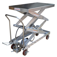Pneumatic Hydraulic Scissor Lift Table, Stainless Steel, 47-1/4" L x 24" W, 1500 lbs. Cap. LV474 | Meunier Outillage Industriel