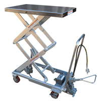 Pneumatic Hydraulic Scissor Lift Table, Stainless Steel, 32-1/2" L x 19-3/4" W, 1000 lbs. Cap. LV472 | Meunier Outillage Industriel