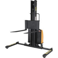 Narrow Mast Powered Lift Stacker, Electric Operated, 1500 lbs. Capacity, 63" Max Lift Meunier Outillage Industriel