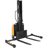 Narrow Mast Powered Lift Stacker, Electric Operated, 1500 lbs. Capacity, 63" Max Lift Meunier Outillage Industriel