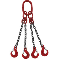 Chain Sling, Grade 80 Chain, Quadruple Legs, Oblong & Slip Hooks, 9/32" x 5' Meunier Outillage Industriel