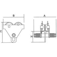 Adjustable Trolley with Safety Plates, 1000 lbs. (0.5 tons) Meunier Outillage Industriel