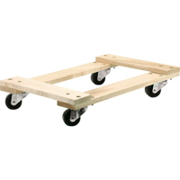 Wood Dollies - Medium-Duty, Polyolefin Wheels, 900 lbs. Capacity, 18" W x 24" D x 7" H Meunier Outillage Industriel