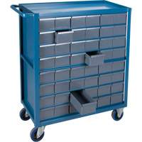 Drawer Shelf Cart, 1200 lbs. Capacity, Steel, 18" x W, 35" x H, 36" D, Rubber Wheels, All-Welded, 48 Drawers MA248 | Meunier Outillage Industriel