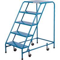 Rolling Step Ladder with Locking Step, 5 Steps, 22" Step Width, 46" Platform Height, Steel MA615 | Meunier Outillage Industriel