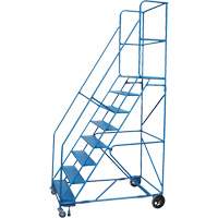 Escabeau roulant certifi&eacute; par la CSA avec pied verrouillable, 8 marches, Largeur de la marche 30", Hauteur de la plateforme 72", Acier Meunier Outillage Industriel