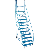 CSA-Certified Rolling Step Ladder with Locking Step, 12 Steps, 30" Step Width, 109" Platform Height, Steel Meunier Outillage Industriel