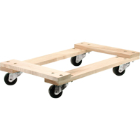Wood Dollies - Medium-Duty, Polyolefin Wheels, 900 lbs. Capacity, 18" W x 30" D x 7" H Meunier Outillage Industriel