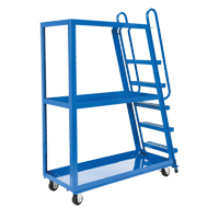 Chariot &agrave; cueillette, Acier, 21-7/8" la x 56-1/8" p, 3 tablettes, Capacit&eacute; 1000 lb Meunier Outillage Industriel