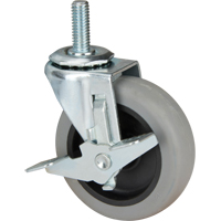 Stem Caster, Swivel with Brake, 3" (76 mm) Dia., 80 lbs. (36 kg.) Capacity MG781 | Meunier Outillage Industriel