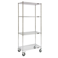 Wire Shelf Cart, Chrome Plated, 36" x 80" x 24", 800 lbs. Capacity Meunier Outillage Industriel