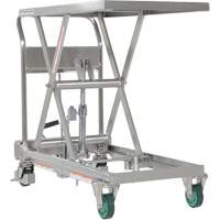 Hydraulic Scissor Lift Table, 31-1/2" L x 19-1/2" W, Stainless Steel, 550 lbs. Capacity MK812 | Meunier Outillage Industriel
