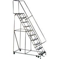 &eacute;chelles roulantes &agrave; marche verrouillable, 5 marches, Largeur de la marche 24", Hauteur de la plateforme 50", Acier inoxydable Meunier Outillage Industriel