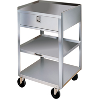Stainless Steel Equipment Stands, 300 lbs. Capacity, Stainless Steel, 16-3/4" x W, 30-1/8" x H, 18-3/4" D, 1 Drawers MK979 | Meunier Outillage Industriel
