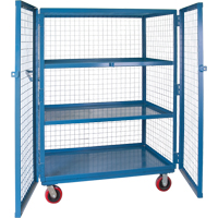 Wire Mesh Truck, 3 Tiers, 51" L x 32" W x 62.5" H, 2400 lbs. Cap. Meunier Outillage Industriel