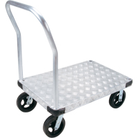 Aluminum Platform Truck, 24" W x 36" L, 2000 lbs. Cap., Mold-on Rubber Wheels Meunier Outillage Industriel