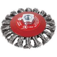 Brosse conique &agrave; fils torsad&eacute;s BK520T, Dia. 5", Arbre 5/8-11 Meunier Outillage Industriel
