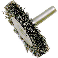Brosse radiale &agrave; fils cr&ecirc;p&eacute;s mont&eacute; sur mandrin ER200-12, 2", Fils ,012" Meunier Outillage Industriel