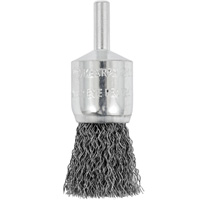 Brosse coupelle sertie mont&eacute;e sur tige, 3/4", Fils 0,012", Tige 1/4" Meunier Outillage Industriel