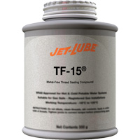 Compos&eacute; d'&eacute;tanch&eacute;it&eacute; sans m&eacute;tal pour raccord filet&eacute; TF-15, Canette &agrave; dessus brosse, 227 ml, -46° C - 315° C/50° F - 600° F Meunier Outillage Industriel