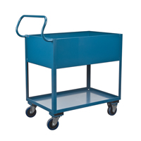 Chariots de service &agrave; bordure profonde, 2 Tiers, 24" la x 47" h x 36" p, Capacit&eacute; 1200 lb Meunier Outillage Industriel
