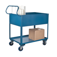 Chariots de service &agrave; bordure profonde, 2 Tiers, 24" la x 47" h x 36" p, Capacit&eacute; 1200 lb Meunier Outillage Industriel