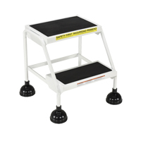 &eacute;chelles Stop-Step, 2 marches, Largeur de la marche 16", Hauteur de la plateforme 18-9/16", Acier Meunier Outillage Industriel