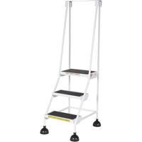 &eacute;chelles Stop-Step, 3 marches, Largeur de la marche 16", Hauteur de la plateforme 28-11/16", Acier Meunier Outillage Industriel