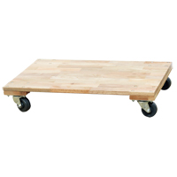 Solid Platform Wood Dolly, Rubber Wheels, 900 lbs. Capacity, 18" W x 30" D x 6" H MO200 | Meunier Outillage Industriel