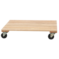 Solid Platform Wood Dolly, Rubber Wheels, 1200 lbs. Capacity, 18" W x 30" D x 7" H MO202 | Meunier Outillage Industriel