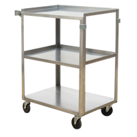 Shelf Carts, 3 Tiers, 15-1/2" W x 32-1/8" H x 24" D, 300 lbs. Capacity MO250 | Meunier Outillage Industriel