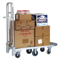 Aluminum Merchandise Cart, 20" W x 55-1/4" L, 1200 lbs. Cap., Polyurethane Wheels MO446 | Meunier Outillage Industriel