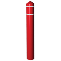 Smooth Bollard Cover With Reflective Stripes, 4" Dia. x 56" L, Red MO753 | Meunier Outillage Industriel