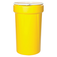 Nestable Polyethylene Drum, 55 US gal (45 imp. gal.), Open Top, Yellow MO765 | Meunier Outillage Industriel