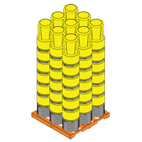 Nestable Polyethylene Drum, 14 US gal (11.7 imp. gal.), Open Top, Yellow Meunier Outillage Industriel