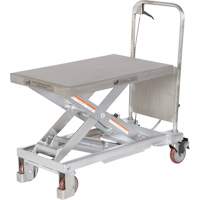 Manual Hydraulic Scissor Lift Table, 32-1/2" L x 19-1/2 W, Partial Stainless Steel, 1000 lbs. Capacity MO856 | Meunier Outillage Industriel