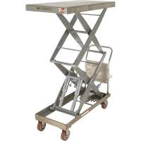 Manual Hydraulic Scissor Lift Table, 47-1/2" L x 24" W, Partial Stainless Steel, 1500 lbs. Capacity MO866 | Meunier Outillage Industriel