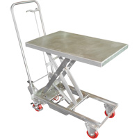 Manual Hydraulic Scissor Lift Table, 27-1/2" L x 17-3/4" W, Stainless Steel, 200 lbs. Capacity MO869 | Meunier Outillage Industriel