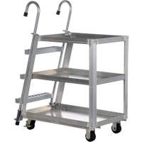 Chariot de pr&eacute;l&egrave;vement de stock, Aluminium, 21-7/8" la x 40" p, 3 tablettes, Capacit&eacute; 660 lb Meunier Outillage Industriel