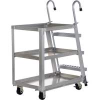 Chariot de pr&eacute;l&egrave;vement de stock, Aluminium, 21-7/8" la x 40" p, 3 tablettes, Capacit&eacute; 660 lb Meunier Outillage Industriel