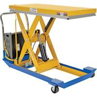 DC Powered & Manual Scissor Lift Table, Steel, 48" L x 24" W, 1000 lbs. Capacity MP198 | Meunier Outillage Industriel