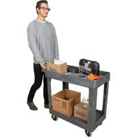 Chariot utilitaire pour l'entretien, 2 tiers, 16-1/2" x 32-1/2" x 34-1/2", Capacit&eacute; 550 lb Meunier Outillage Industriel