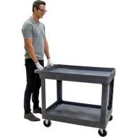 Chariot utilitaire pour l'entretien, 2 tiers, 24-5/8" x 32-1/2" x 40", Capacit&eacute; 550 lb Meunier Outillage Industriel