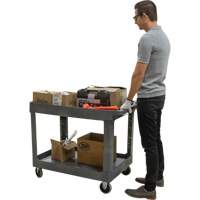 Chariot utilitaire pour l'entretien, 2 tiers, 24-5/8" x 32-1/2" x 40", Capacit&eacute; 550 lb Meunier Outillage Industriel