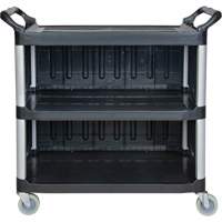 Chariot utilitaire, 3 tiers, 19-3/4" x 37-1/2" x 40-1/4", Capacit&eacute; 250 lb Meunier Outillage Industriel