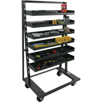 Single-Sided Heavy Duty A-Frame Cart with 6 Lipped Trays, 38" x 25" x 63", 2500 lbs. Capacity Meunier Outillage Industriel