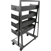 Single-Sided Heavy Duty A-Frame Cart with 4 Large Trays, 38" x 25" x 63", 2500 lbs. Capacity Meunier Outillage Industriel