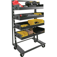 Single-Sided Heavy Duty A-Frame Cart with 4 Large Lipped Trays, 38" x 25" x 63", 2500 lbs. Capacity Meunier Outillage Industriel